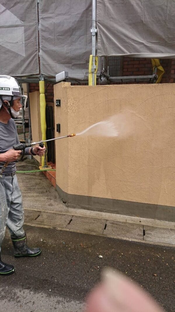 愛知県知多市　W様邸　外壁塗装工事　下地処理　高圧洗浄