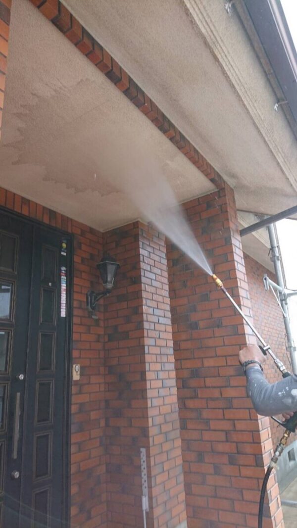 愛知県知多市　W様邸　外壁塗装工事　下地処理　高圧洗浄