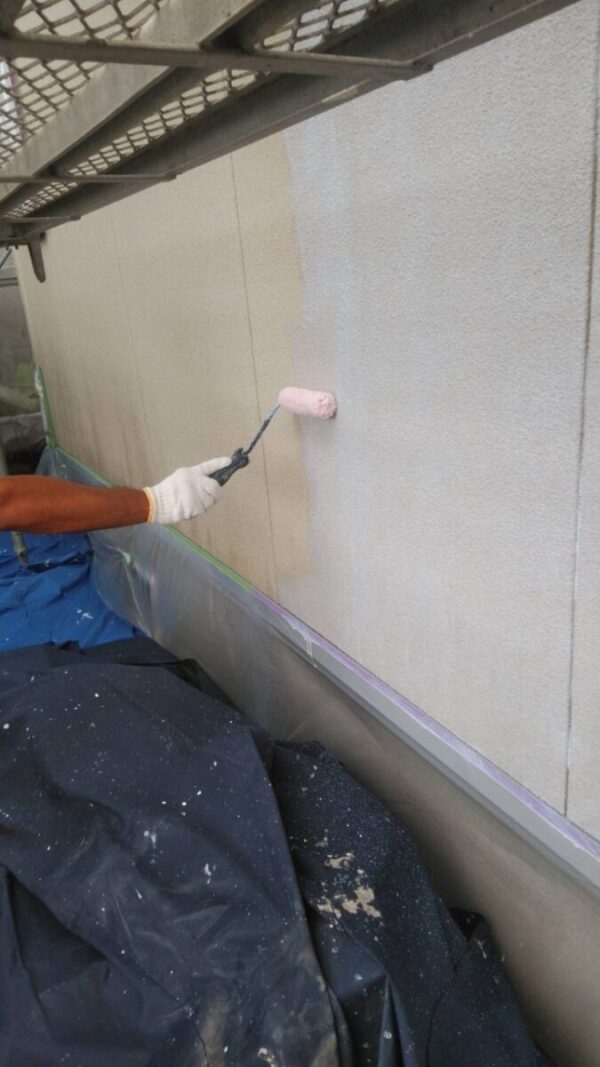 愛知県知多市　W様邸　外壁塗装工事　下塗り・中塗り・上塗り塗装